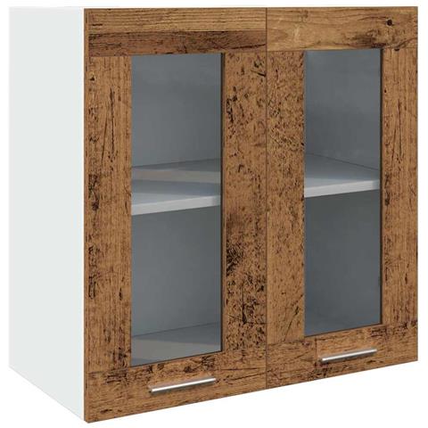 Pensile da Cucina “Lyon” con Anta in Vetro Legno Antico - Foto 1