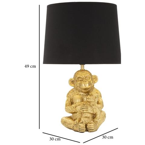 Lampada Da Tavolo Scimmia 7 - Nero - Poliresina - 30x30x49 Cm - Foto 6