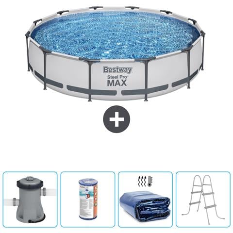 Piscina Fuori Terra - In Giro - 366x76 Cm - Grigio - Include Accessori Coordinati Cb59 - Foto 1