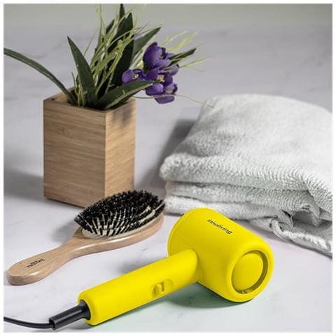 Asciugacapelli Mini INN-612, Compatto e Pieghevole, 1200W, Doppia Velocità, Design Portatile per Viaggi e Palestra, Disponibile in Vari Colori, Facile da Usare e Trasportare (Giallo) - Foto 2