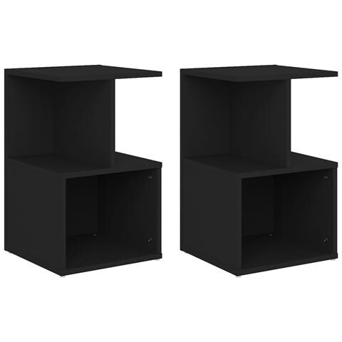 Comodini 2 Pz Neri 35x35x55 Cm In Legno Multistrato - Foto 1