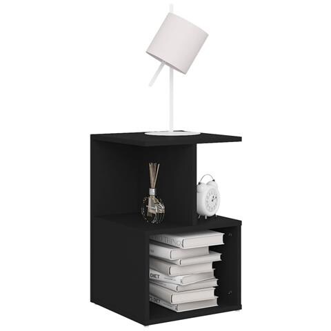 Comodini 2 Pz Neri 35x35x55 Cm In Legno Multistrato - Foto 2