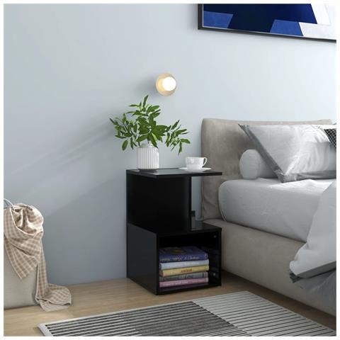 Comodini 2 Pz Neri 35x35x55 Cm In Legno Multistrato - Foto 6