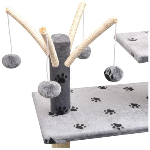 Lusso Casadino -  Albero Per Gatti Tiragraffi Sisal 125 Cm Zampe Stampate Grigio - Foto 4