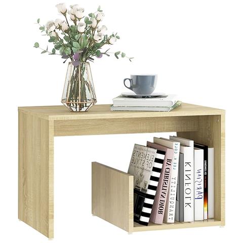 Lusso Casadino -  Tavolino Rovere Sonoma 59x36x38 Cm In Legno Multistrato - Foto 2