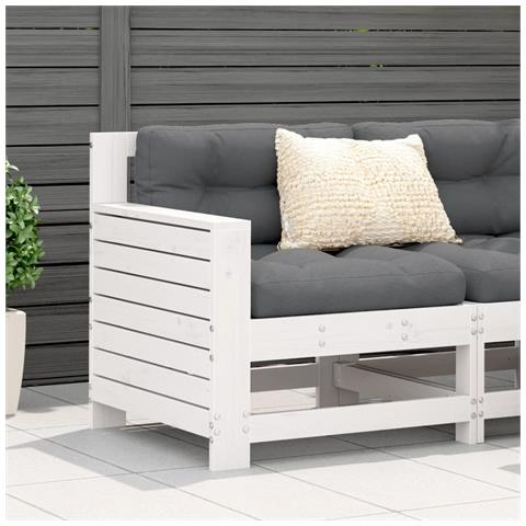 Lusso Casadino - Divano Giardino Senza Braccioli Con Cuscino Bianco Legno Pino - Foto 8