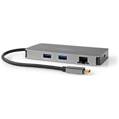 Hub Usb-c A Rj45 / 3usb-a / Micro Sd / Usb-c Pd 3.0 / 2hdmi 4k 5gbps 0,2m, Nero - Foto 2