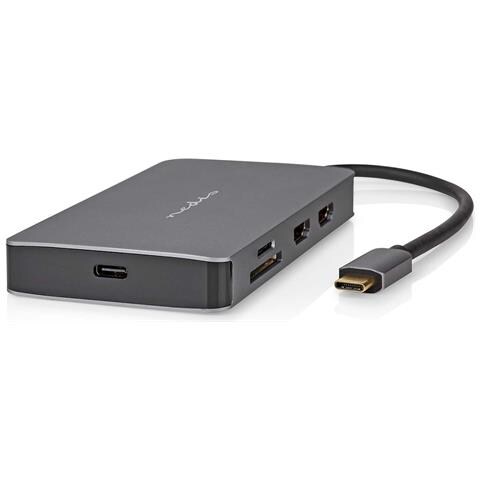 Hub Usb-c A Rj45 / 3usb-a / Micro Sd / Usb-c Pd 3.0 / 2hdmi 4k 5gbps 0,2m, Nero - Foto 1