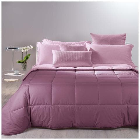 Trapunta Bicolor In Cotone Colore Viola Misura Matrimoniale - Foto 2