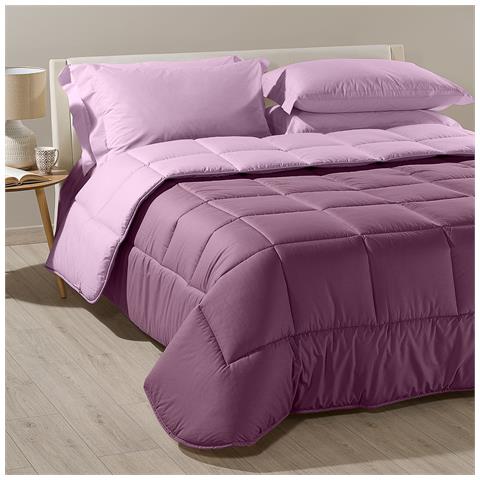 Trapunta Bicolor In Cotone Colore Viola Misura Matrimoniale - Foto 5