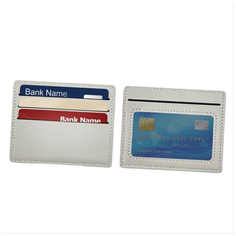 Elegante Porta Carte In Pelle Pu A Doppia Faccia Per 4 Carte Grey - Foto 1