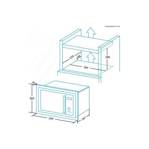 EMW-2010-IG XWH Bianco Microonde con grill Da incasso 20 L 800 W - Foto 2