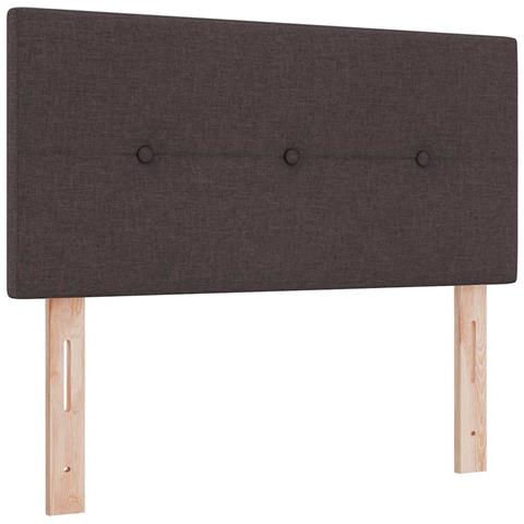 Testiera Bottoni Trapuntati Marrone Scuro 80 cm Tessuto - Foto 1