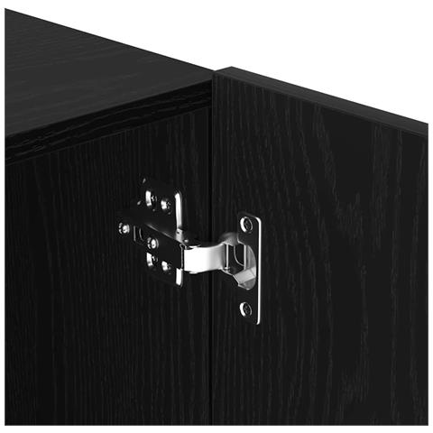 Mobile TV Nero Rovere 100x30x41 cm Legno ingegnerizzato - Foto 9