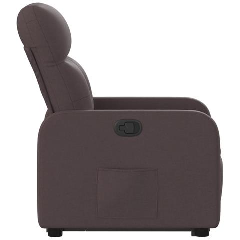 Poltrona Alzapersona Reclinabile Marrone Scuro in Tessuto - Foto 9