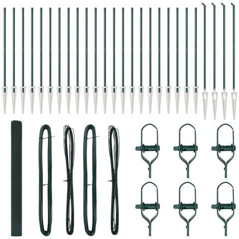 Recinzione in Filo Saldato con 13 Pali a Spillo Verde 1.5x50 m Acciaio - Foto 1