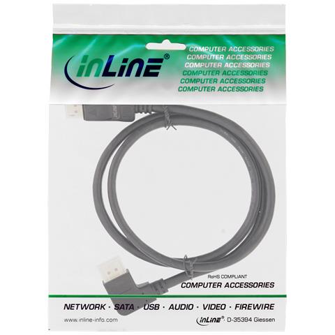 Cavo DisplayPort 1.4, 8K4K, angolato a sinistra, 3m - Foto 2