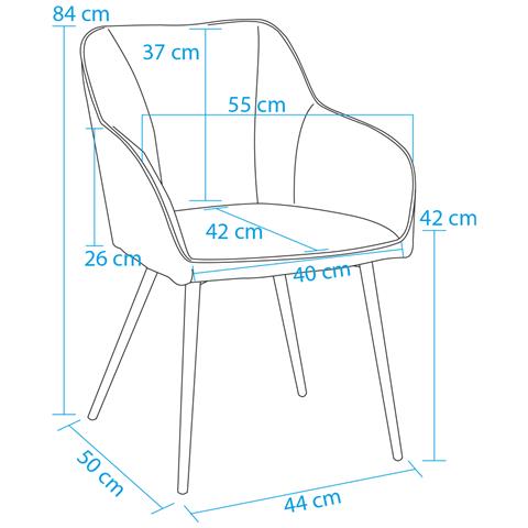 Poltrona Sedia Ergonomica Microfibra Effetto Scamosciato Piedi Metallo 55x50x84cm - Foto 2