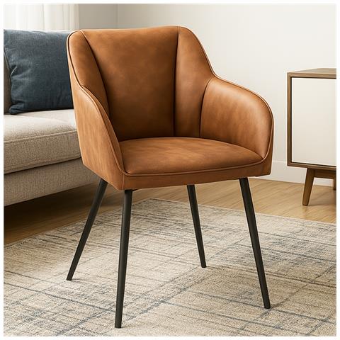 Poltrona Sedia Ergonomica Microfibra Effetto Scamosciato Piedi Metallo 55x50x84cm - Foto 1