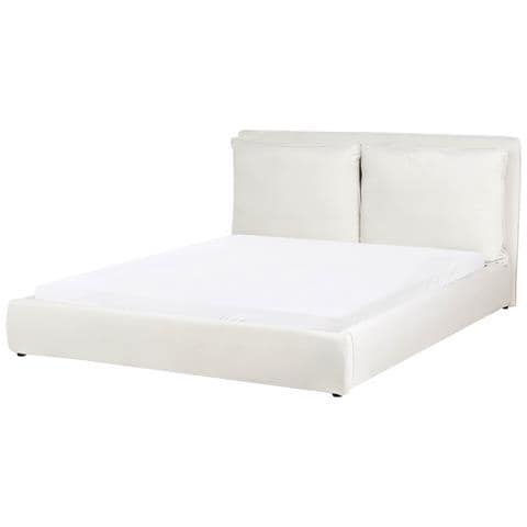 Letto Velluto Bajonna 160 X 200 Cm Bianco Sporco - Foto 2