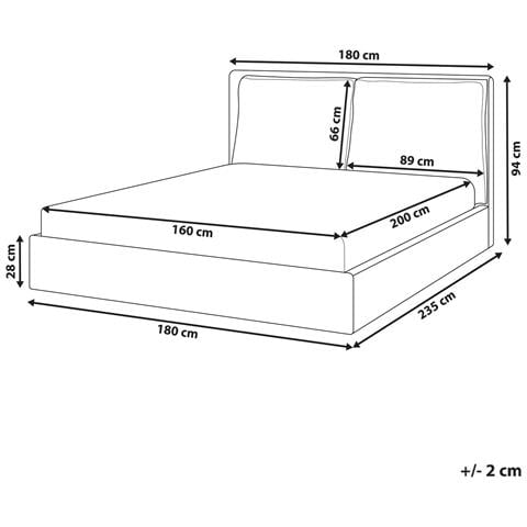 Letto Velluto Bajonna 160 X 200 Cm Bianco Sporco - Foto 8