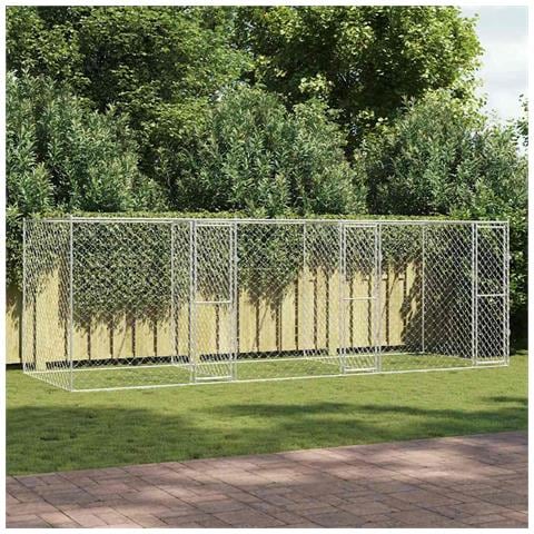 Gabbia per cani Argento 600 x 200 x 200 cm Acciaio zincato - Foto 2