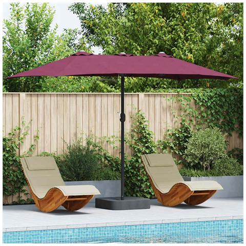 Ombrello da giardino Rosso bordò 385 x 209 x 244 cm Tessuto - Foto 2