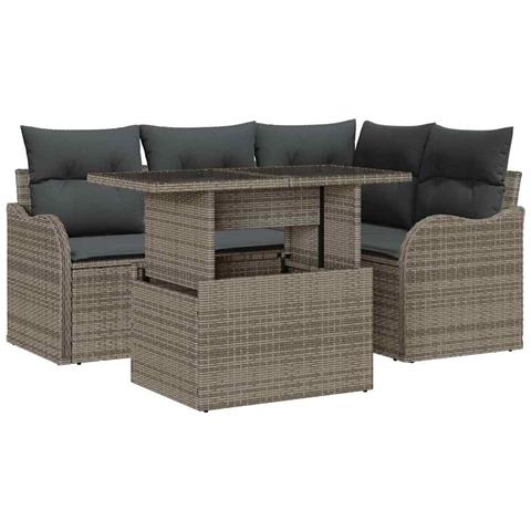 Set Divano da Giardino 5 pcs Grigio 100 x 55 x 73 cm - Foto 1