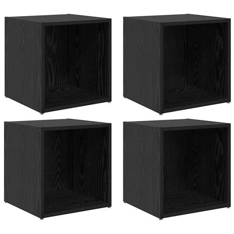 Mobile TV 4 pcs Nero 37 x 35 x 37 cm Legno multistrato - Foto 1