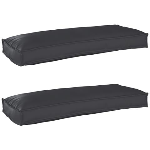 Set di Cuscini per Pallet 2 pcs Nero 100 x 40 x 8 cm - Foto 1