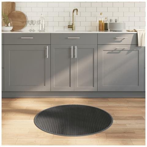 Tappeto Rotondo Grigio 80 cm in Bambù - Foto 2