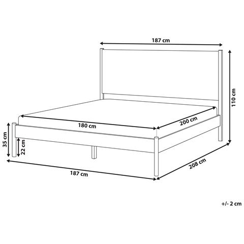 Letto Legno Di Pino Brunemont 180 X 200 Cm Marrone Chiaro - Foto 2