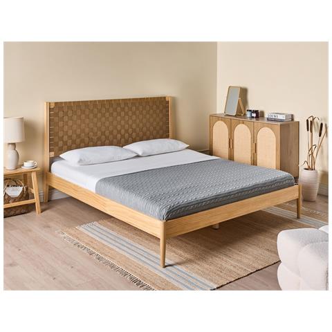 Letto Legno Di Pino Brunemont 180 X 200 Cm Marrone Chiaro - Foto 1