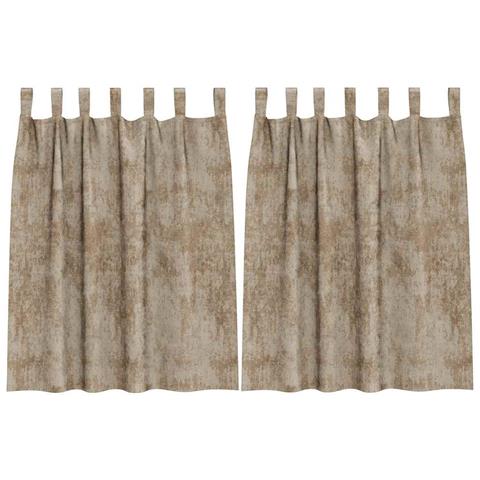 Tenda con tende 2 pcs Champagne 140 x 140 cm Velluto - Foto 1