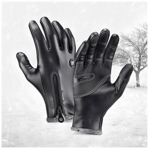 Guanti Da Ciclismo Antivento E Termici In Pelle Pu Per Moto E Bici Elettrica Xl - Foto 2