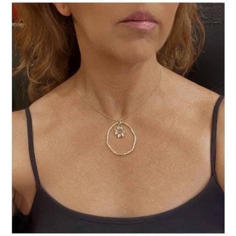 Collana Swing Con Fiore Rosa E Oro - Foto 2