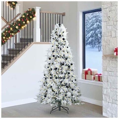 Albero di Natale Artificiale con Rami Pieghevoli Bianco 240 cm - Foto 2