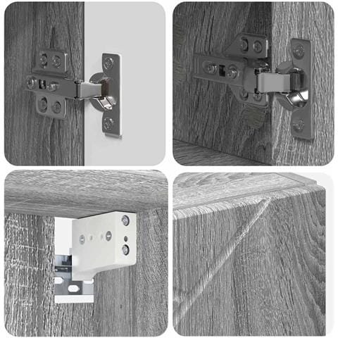 Mobiletto per specchio da bagno Grigio sonoma 80 x 17 x 55 cm - Foto 9