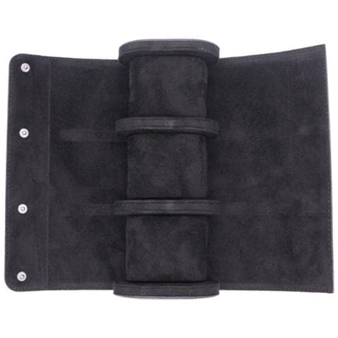 Custodia Porta Orologi In Pelle Pu Grana Litchi A 3 Scomparti - Custodia Da Viaggio Portatile Black - Foto 2