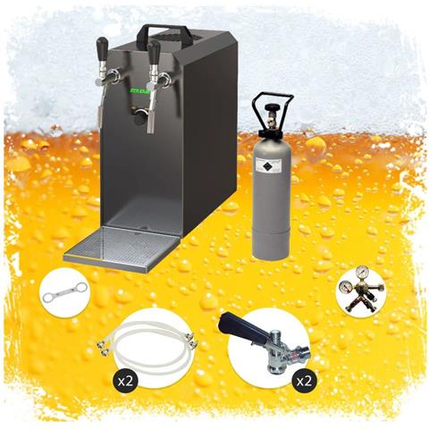 Impianto Per Birra Stream 50 Kit Completo Raffreddatore A Flusso A 2 Vie Fino A 55 L /h 220x530x420 Mm Acciaio Inossidabile - Foto 1