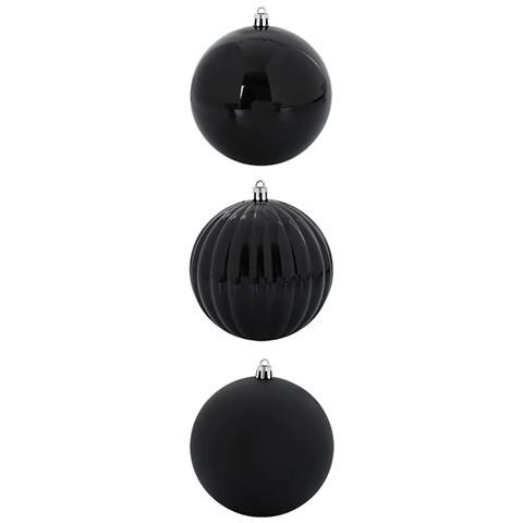 Set di Palle di Natale 3 pcs Nero Plastica - Foto 1