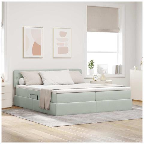 Letto con Contenitore con materasso Grigio chiaro 90 x 200 cm - Foto 2
