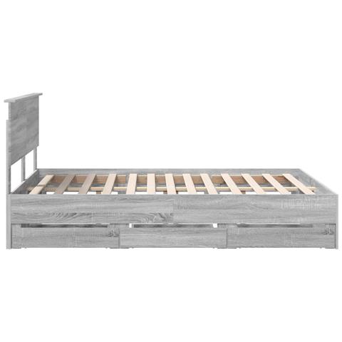 Struttura del letto con cassetto Grigio Sonoma 140 x 190 cm - Foto 9