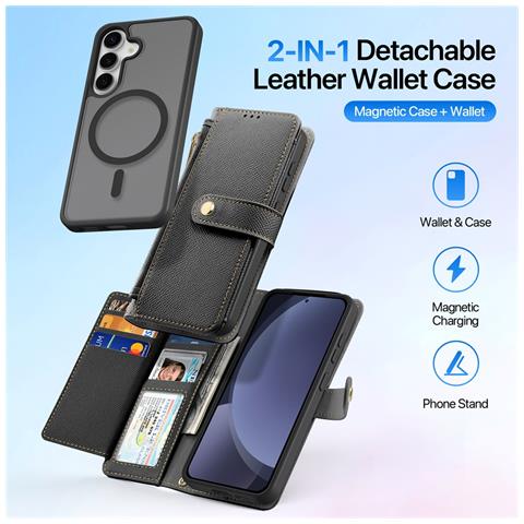 Cover Cartera per Galaxy S25+ - Pelle /PU, Nero - Foto 2