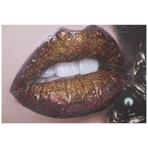 Stampa Su Tela Beautiful Lips Labbra Glamour Con Gioielli 120x80 Cm - Foto 2