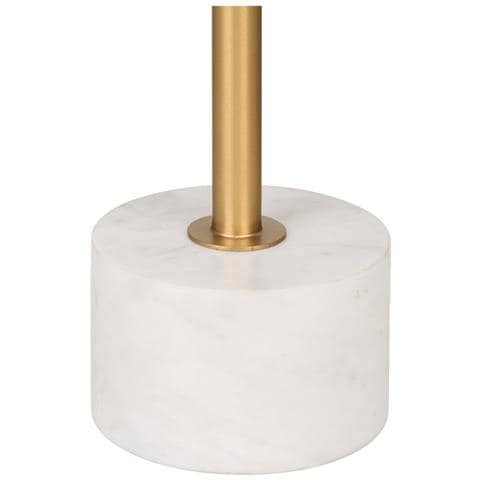 Tavolino Lecco Snello In Ottone E Marmo Bianco Ø41x58 Cm - Foto 2
