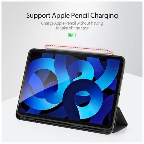 Cover per iPad Air 11 (2025) / (2024) / Air (2020) / Air (2022) - Pelle /PU, Nero - Foto 2