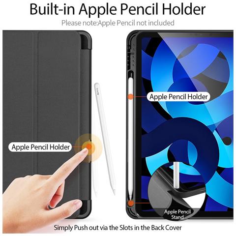 Cover per iPad Air 11 (2025) / (2024) / Air (2020) / Air (2022) - Pelle /PU, Nero - Foto 4