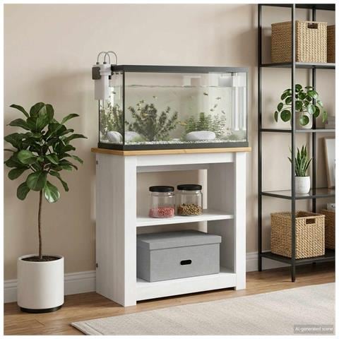 Supporto per Acquario PANAMA Bianco e marrone 60 x 30 x 60 cm - Foto 2