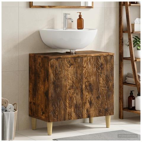 Armadio per Lavabo da Bagno DELFT Rovere Fumo - Foto 2